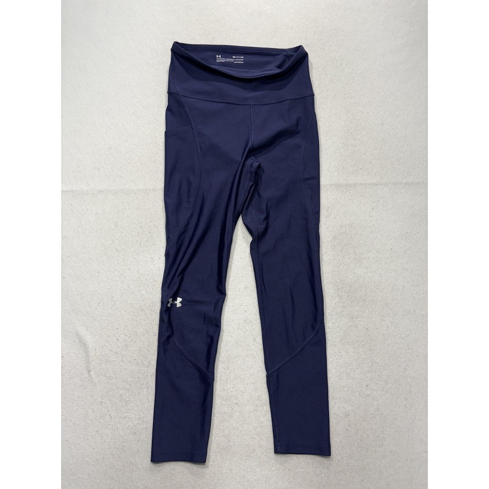Under Armour Leggings Womens Small Blue High Rise Compression Ankle HeatGear